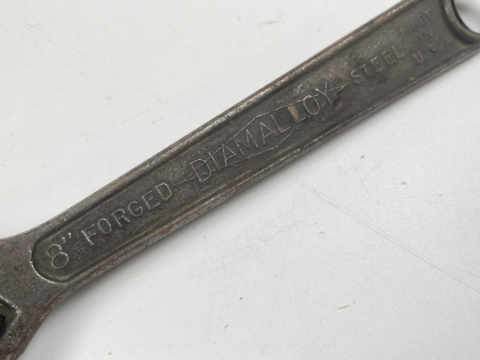 8″ Adjustable Wrench Diamalloy Forged Steel Diamond Calk Horseshoe USA vtg tool