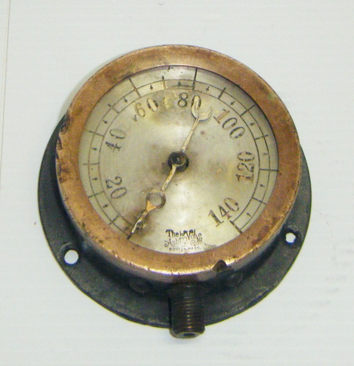 Vintage/Antique 1914 – The Ashton Valve Co. 4 in. Pressure Gauge No. 261 298