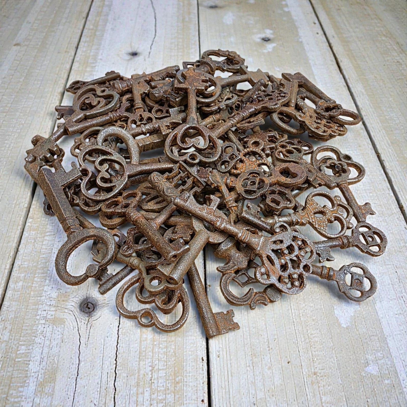 19th-Century Cast Iron Assorted Keys With Antique Finish (Lot of 50)