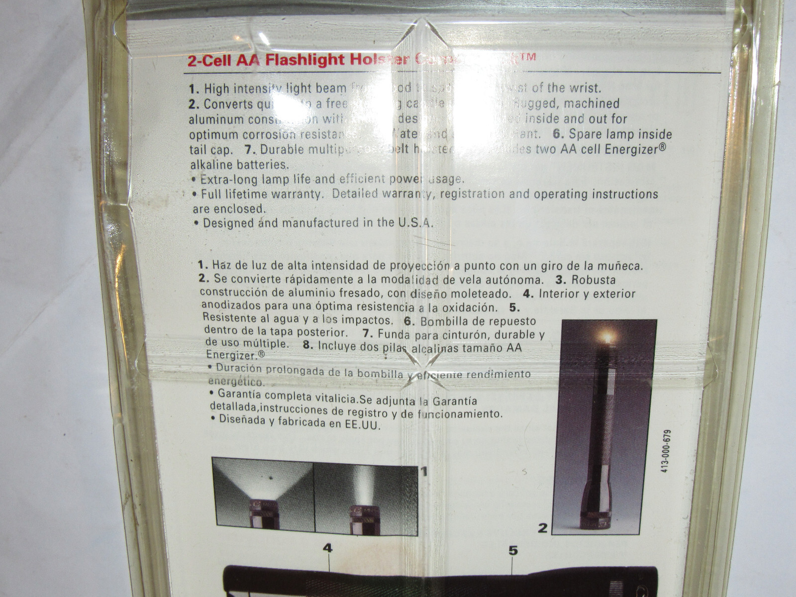 VINTAGE 1993 RED MINI MAGLITE HOLSTER COMBO PACK! USES 2 AA BATTERIES! UNUSED!