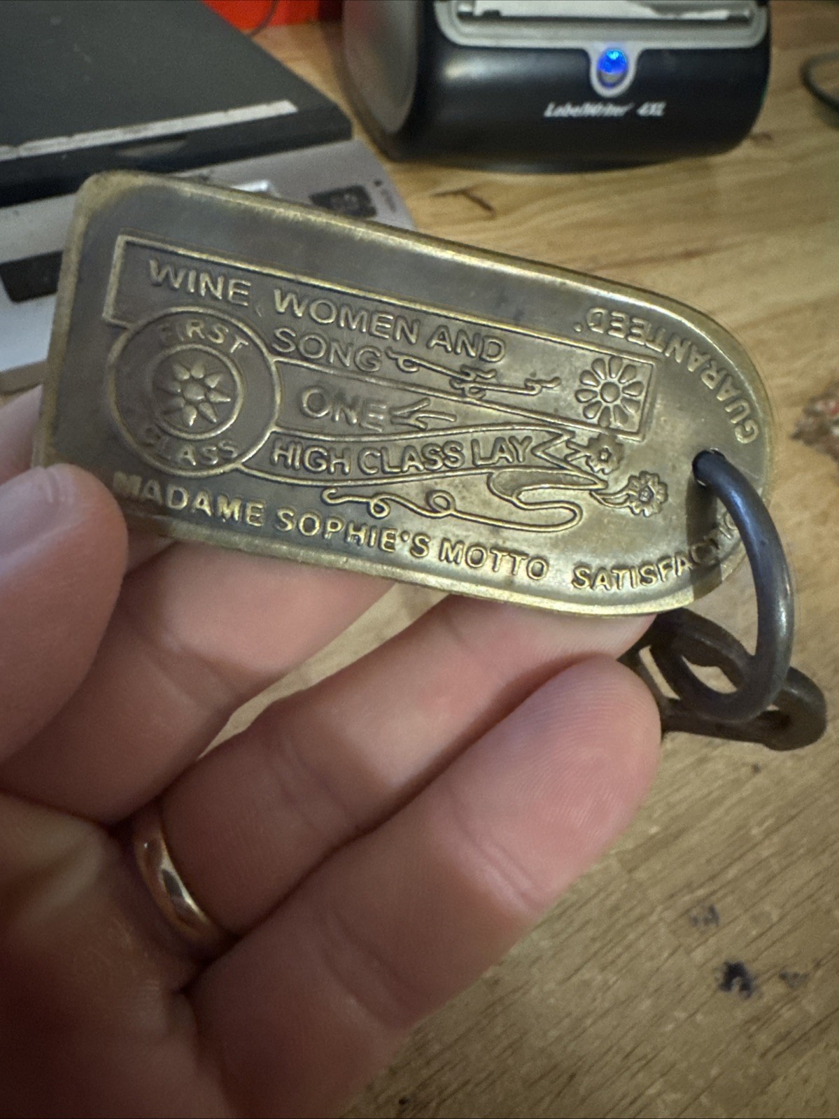 Heart Key Brass Tag Victorian Skeleton Set Brothel Western Colorado Cowboy NSFW