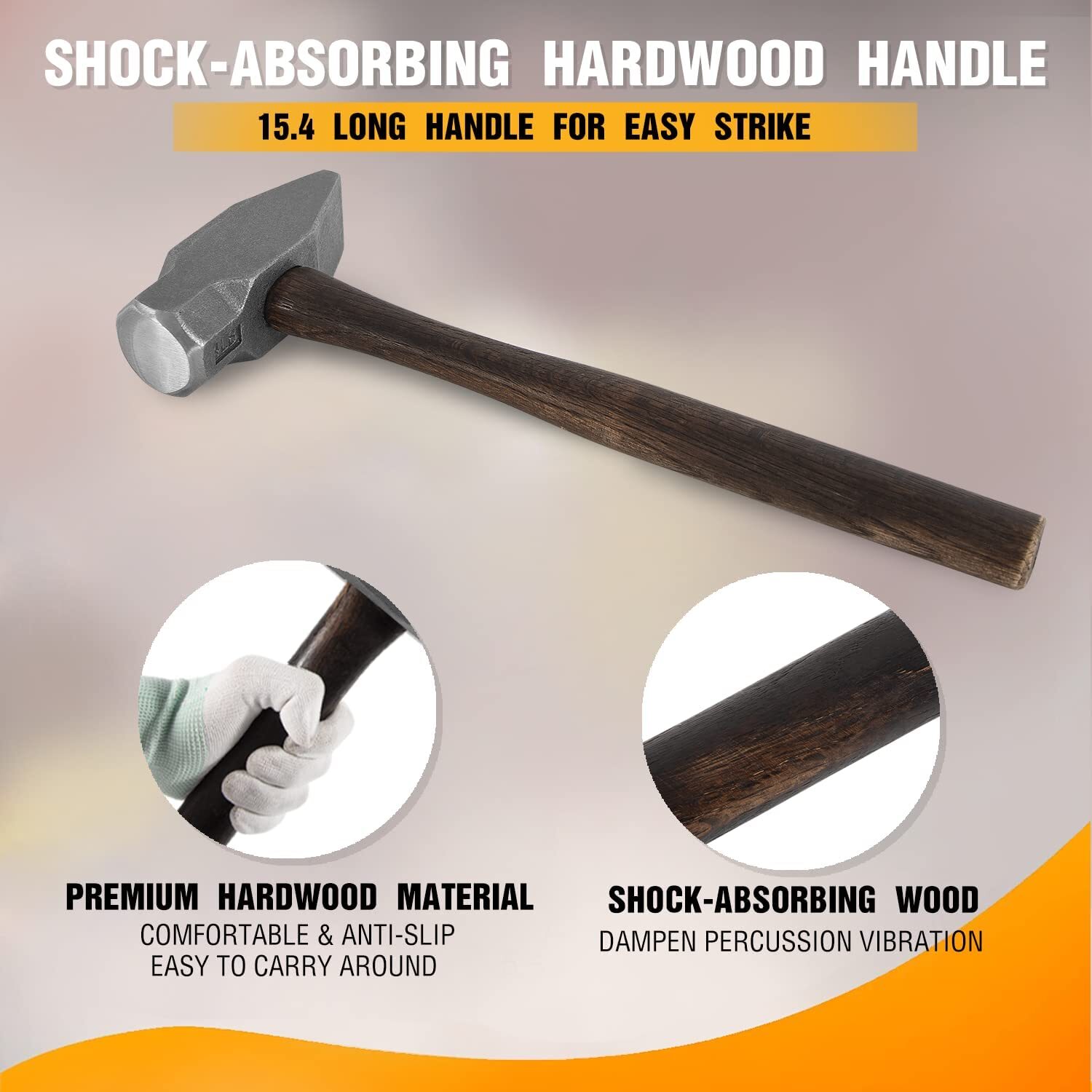 Blacksmith 4LB Forge Hammer for Knife Making Bladesmith Anvil Forge Tongs Tool