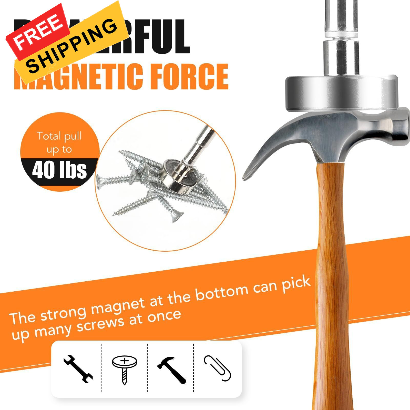 4Pcs Telescoping Magnetic Pickup Tool Telescop 2pcs+ Flex 1pcs+ Extend 1pcs