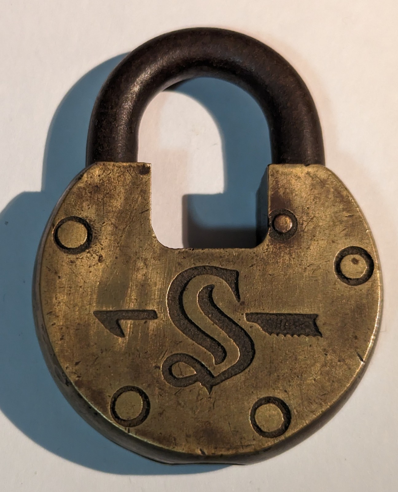 ***EARLY SLAYMAKER BRASS PADLOCK / NO KEY***