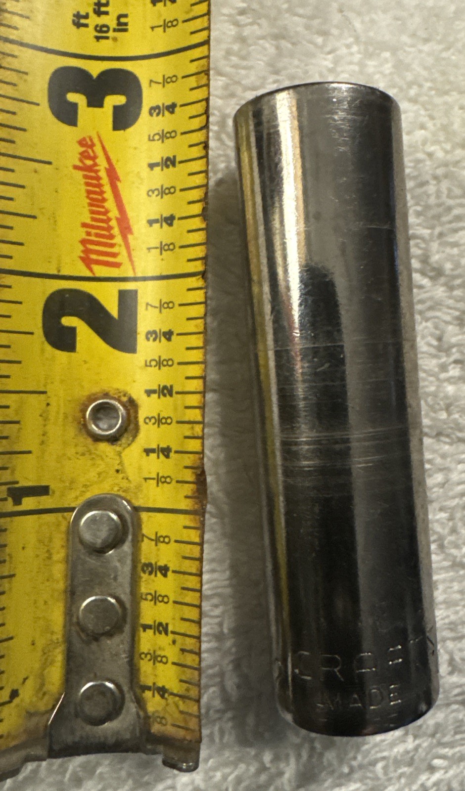 1/2” Craftsman USA 1/2″ Deep Well Socket 6 Point 3/8″ Inverted G 43332 vtg tool