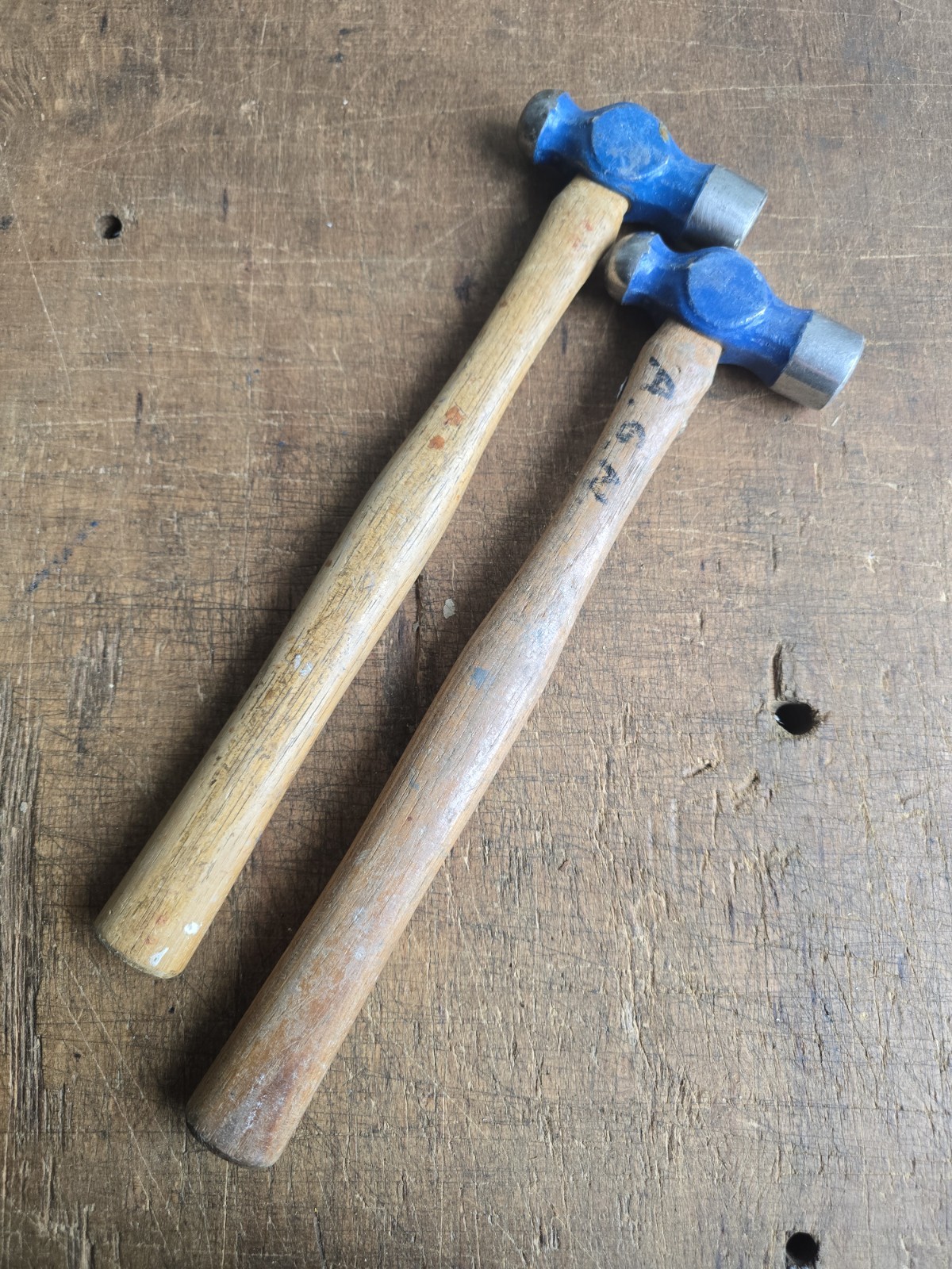 A Pair Of Whitehouse 1lb Engineers Ball Pein Hammers