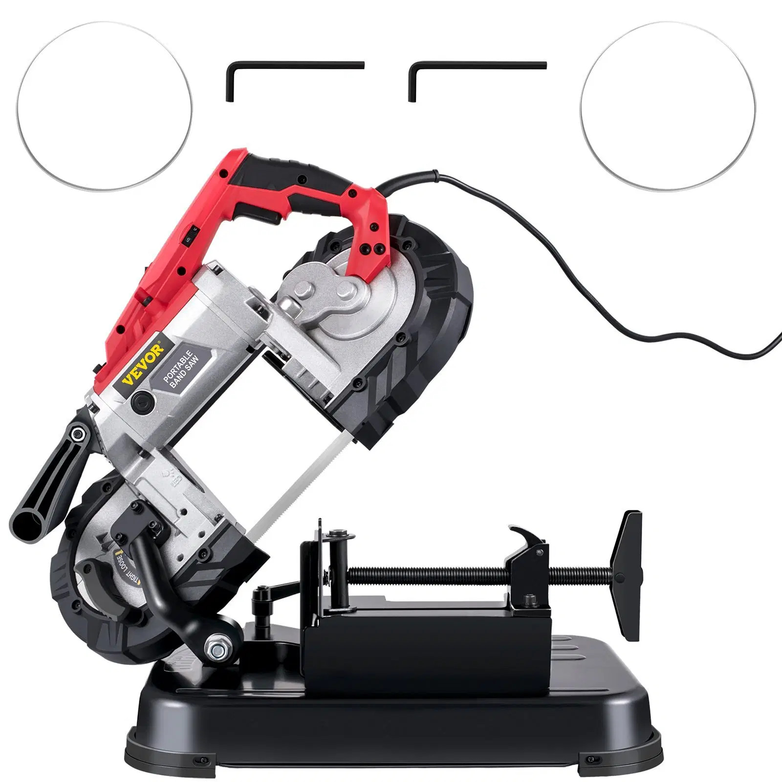 Portable Band Saw, 110V Removable Alloy Steel Base Cordless Band Saw, 5 Inch Cu