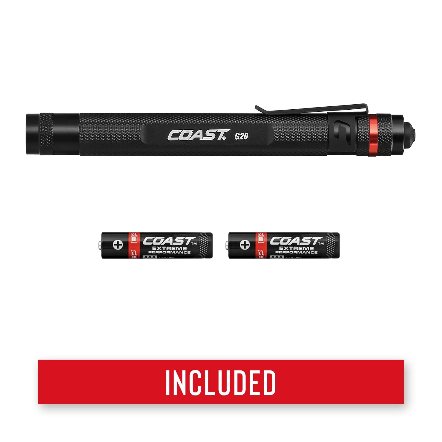 Coast G20 Inspection Beam LED Penlight with Adjustable Pack of 1, Black
