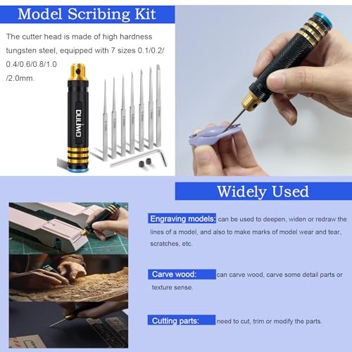 Model Kit with Scribing Tools, Pin Vise Hand Drill Set, Tweezers, Brushes for