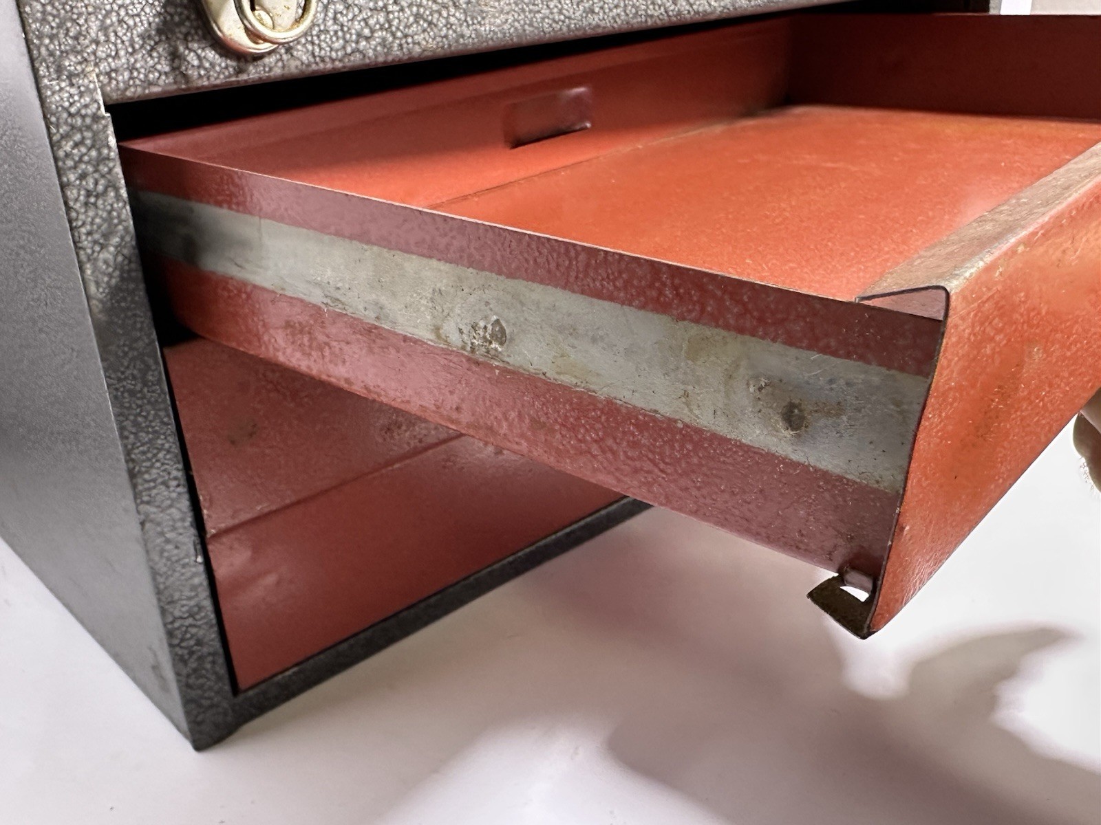 Test Rite Metal Toolbox 3 Drawer Industrial Chest Portable Steel 17” Vintage
