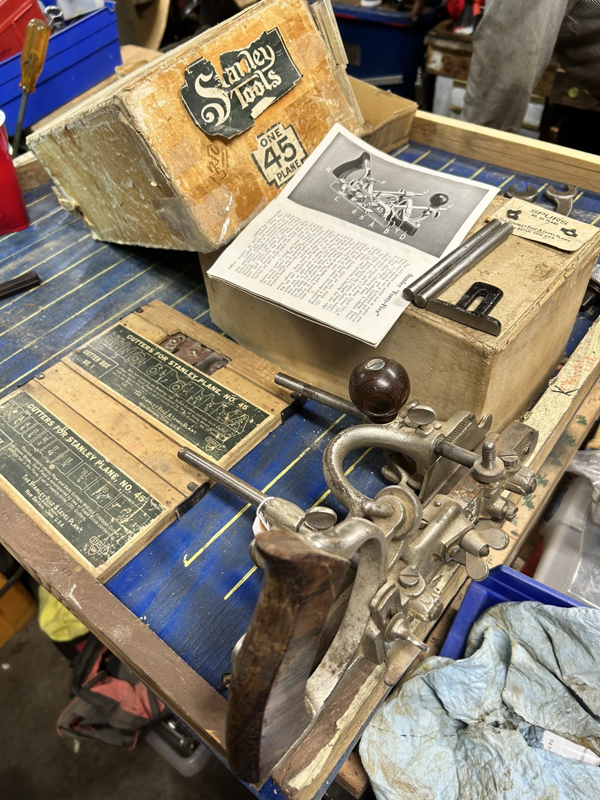 Stanley 45 Combination Plane Cutters Orig Box Very Clean not complete