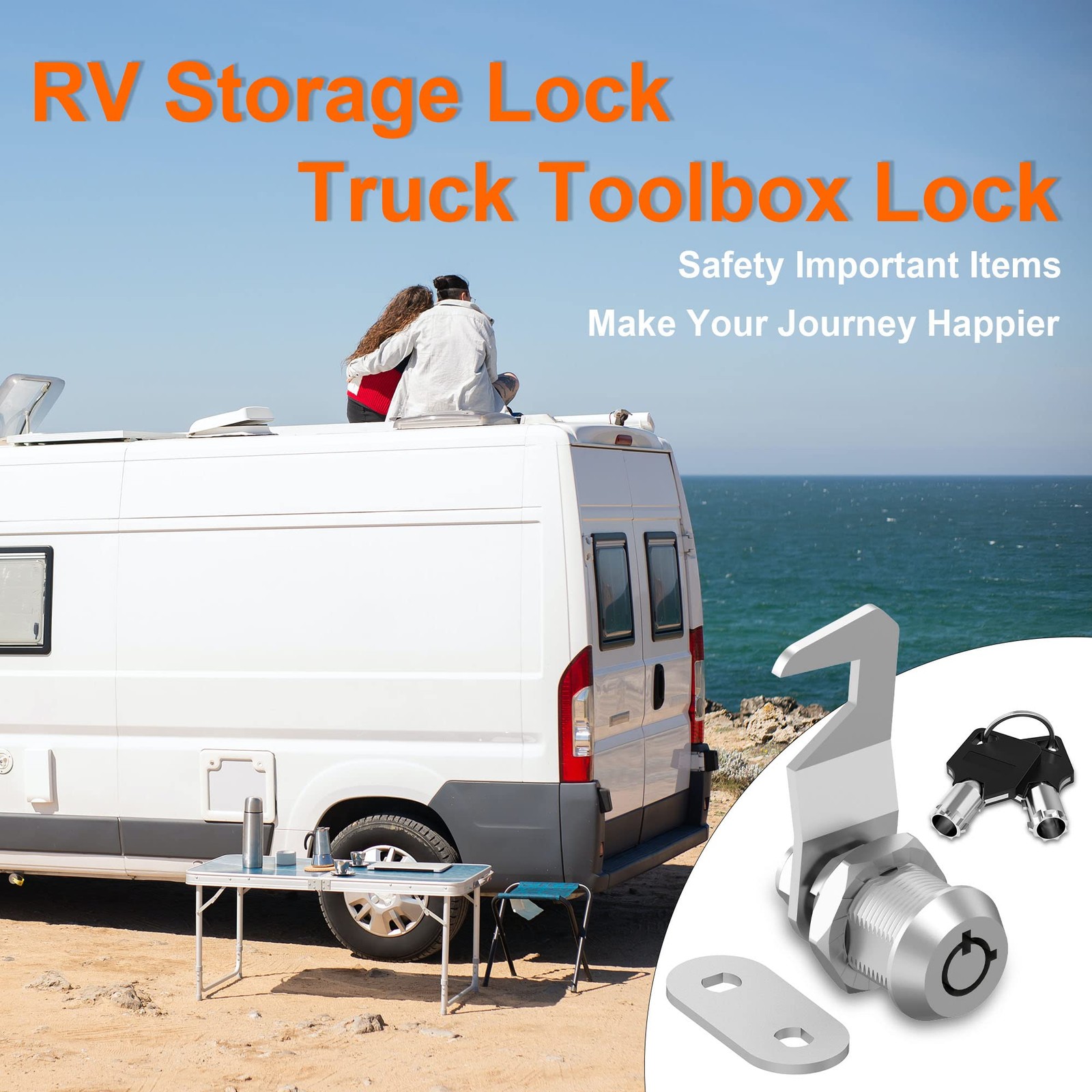 1 Pack Tool Box Locks with Keys, Hook Cam, 5/8″ Tubular Cam Lock, Toolbox Loc…