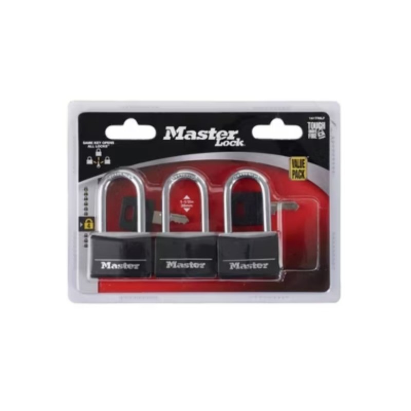 3pk 40mm Covered Brass Key Lock Set Black: Padlocks with Keys for Storage