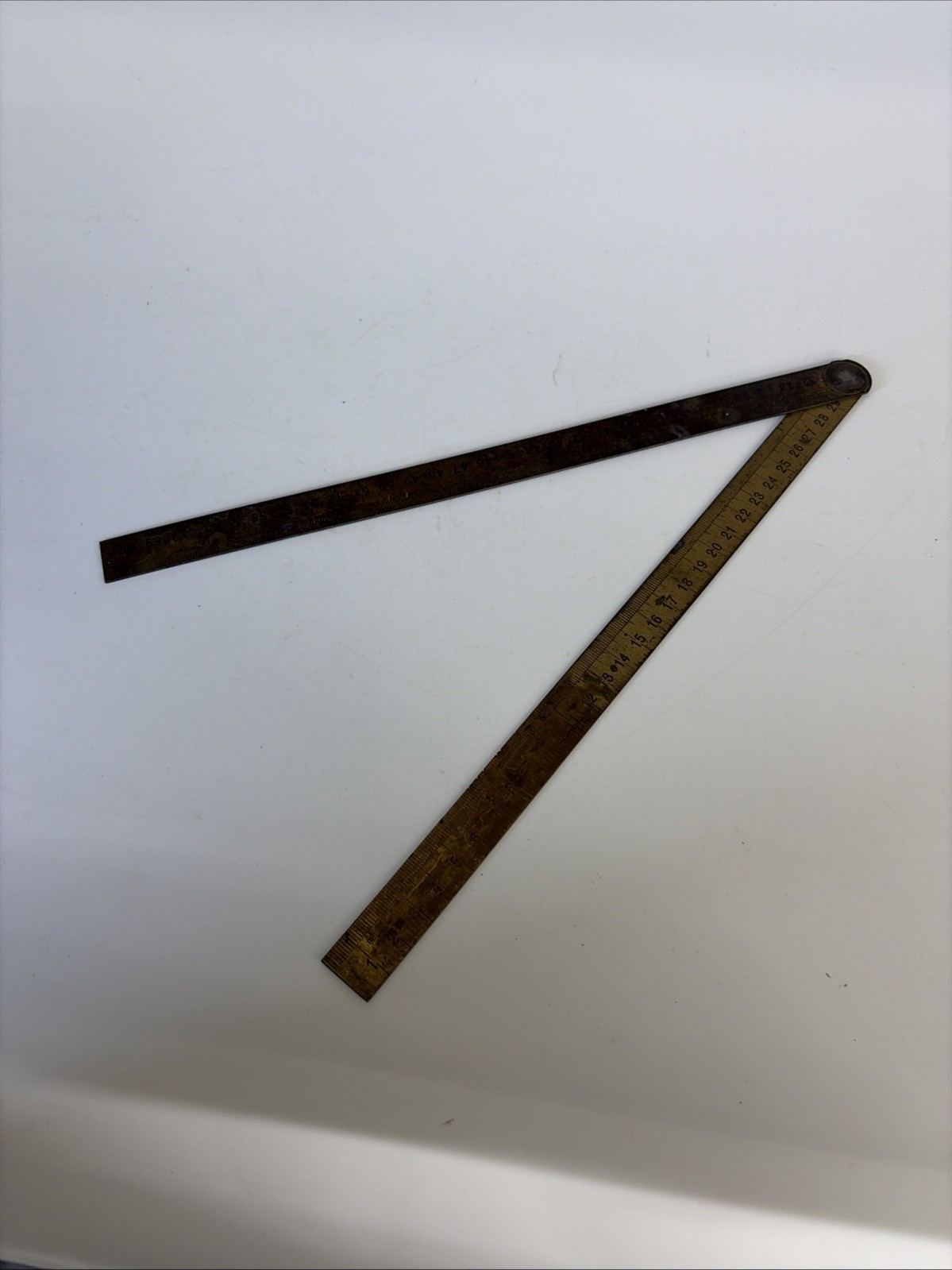Vintage Rabone Chesterman No 1243 Folding Brass Blacksmith Rule 24 Inch England