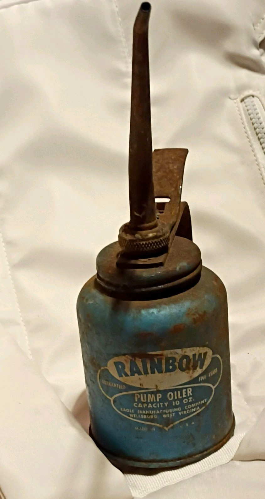 Rainbow 10 oz Pump Oiler Oil Can, Eagle Manufacturing Co Wellsburg WV