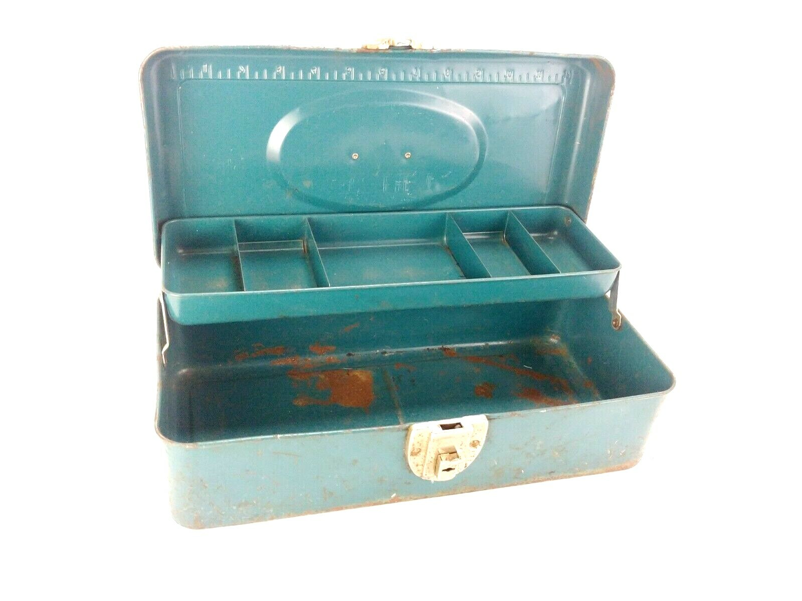 Union Steel Tackle Tool Box Vintage Green Metal Utility