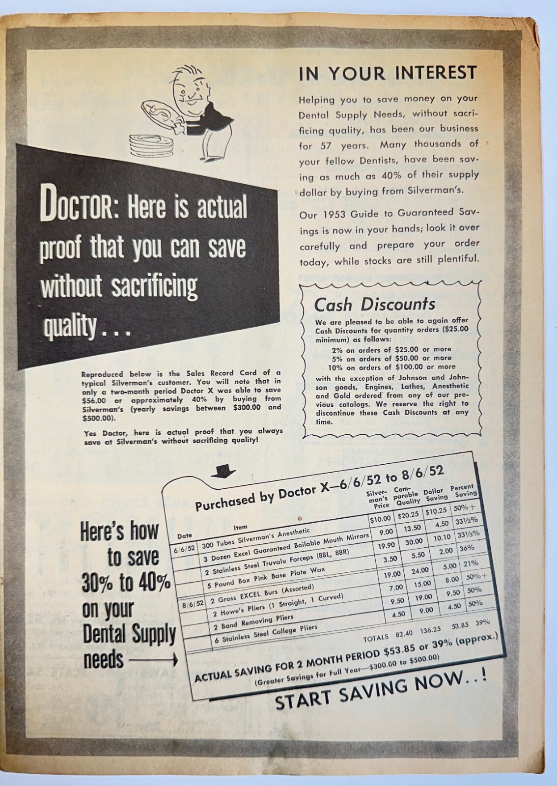 1953 Silverman Dental Supplies 57th Year Mail Order Catalog Philadelphia PA
