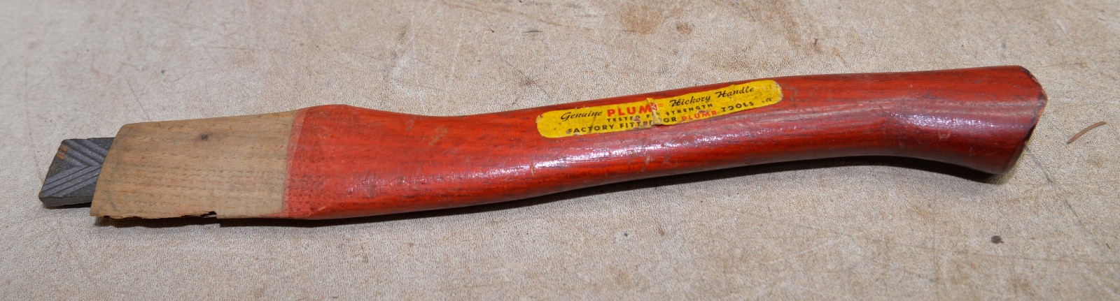 Unused Genuine Plumb hickory handle vintage axe hatchet collecctible tool part