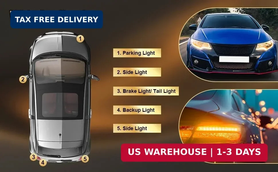 100 Pack 194A 194NA Bulb,T10 2825 168 158 12961 WY5W Auto Side Marker Light Bulb