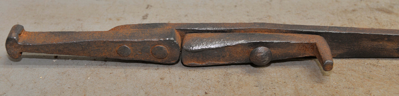 Antique blacksmith forged primitive fence stretcher collectible barbed wire tool