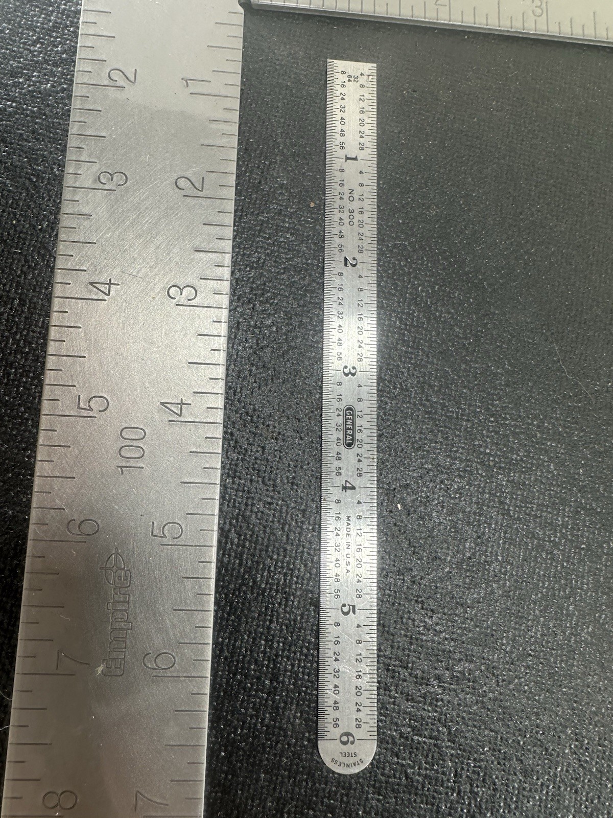 GENERAL No 300 USA Machinist 6″ Rule Stainless Steel Ruler Decimal Equivalents