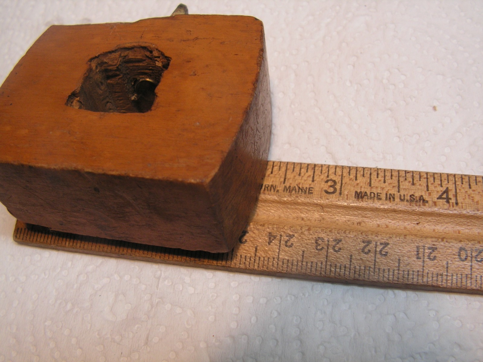 Antique Wood Depth Gauge With Unique Brass design Logo 6″ Depth Scale with point