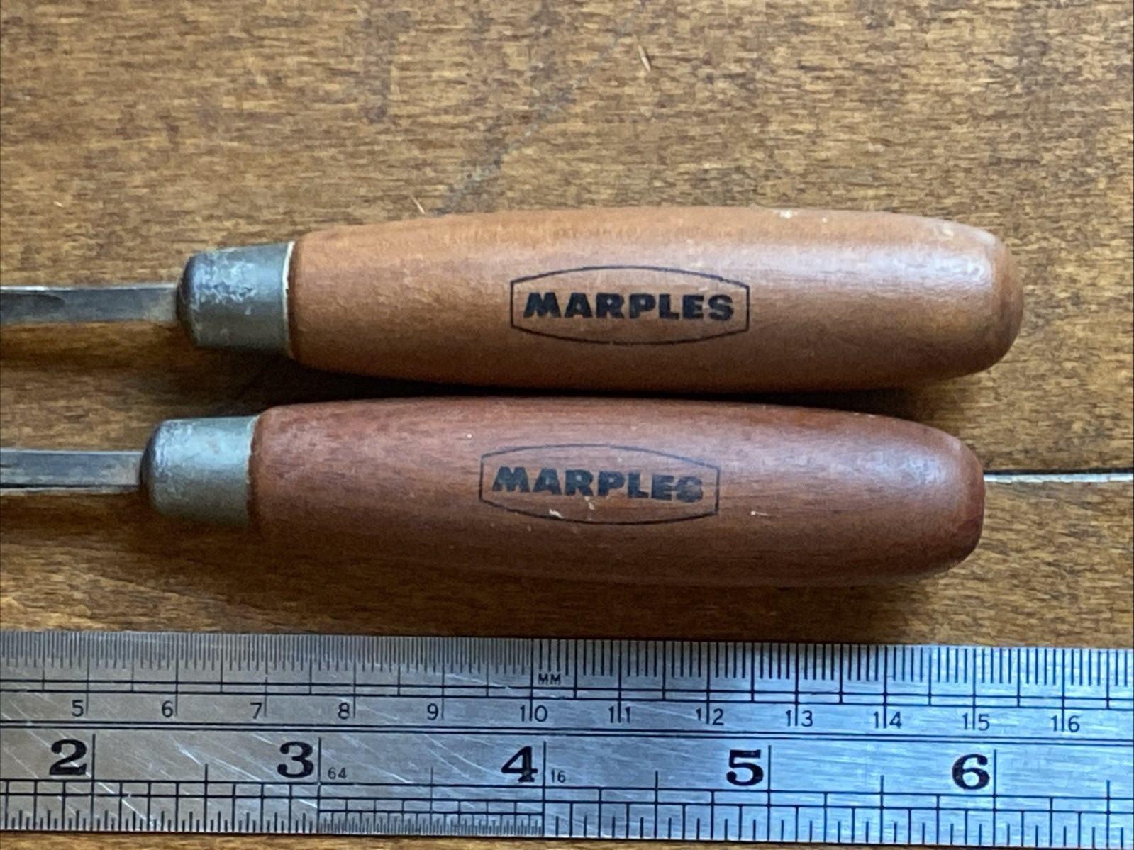 2pc Marples V-Parting/Gauge Woodcarving Chisel Set