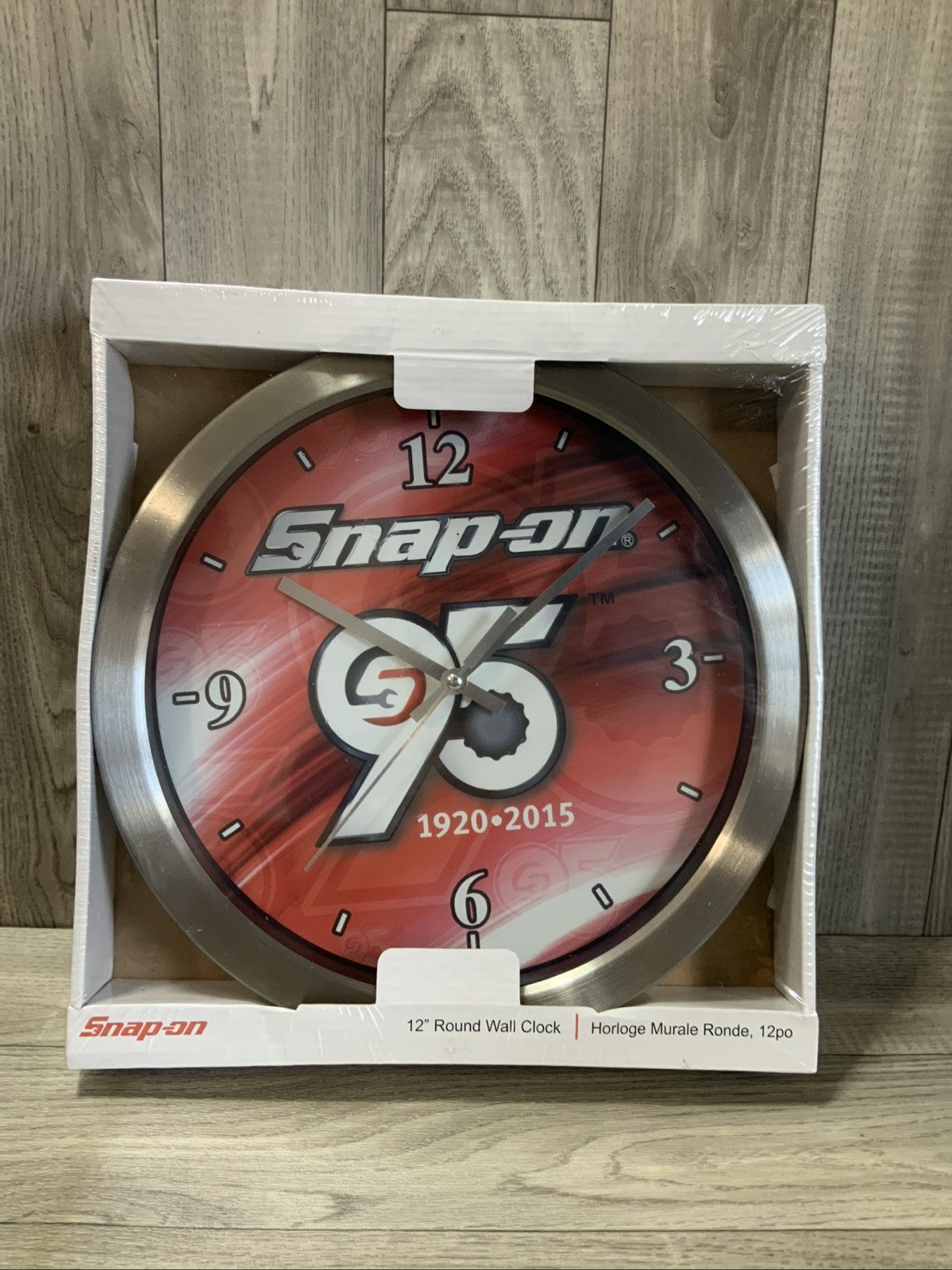 New! Snap-On TOOLS 12″ STAINLESS STEEL 95TH ANNIVERSARY SHOP GARAGE WALL Clock