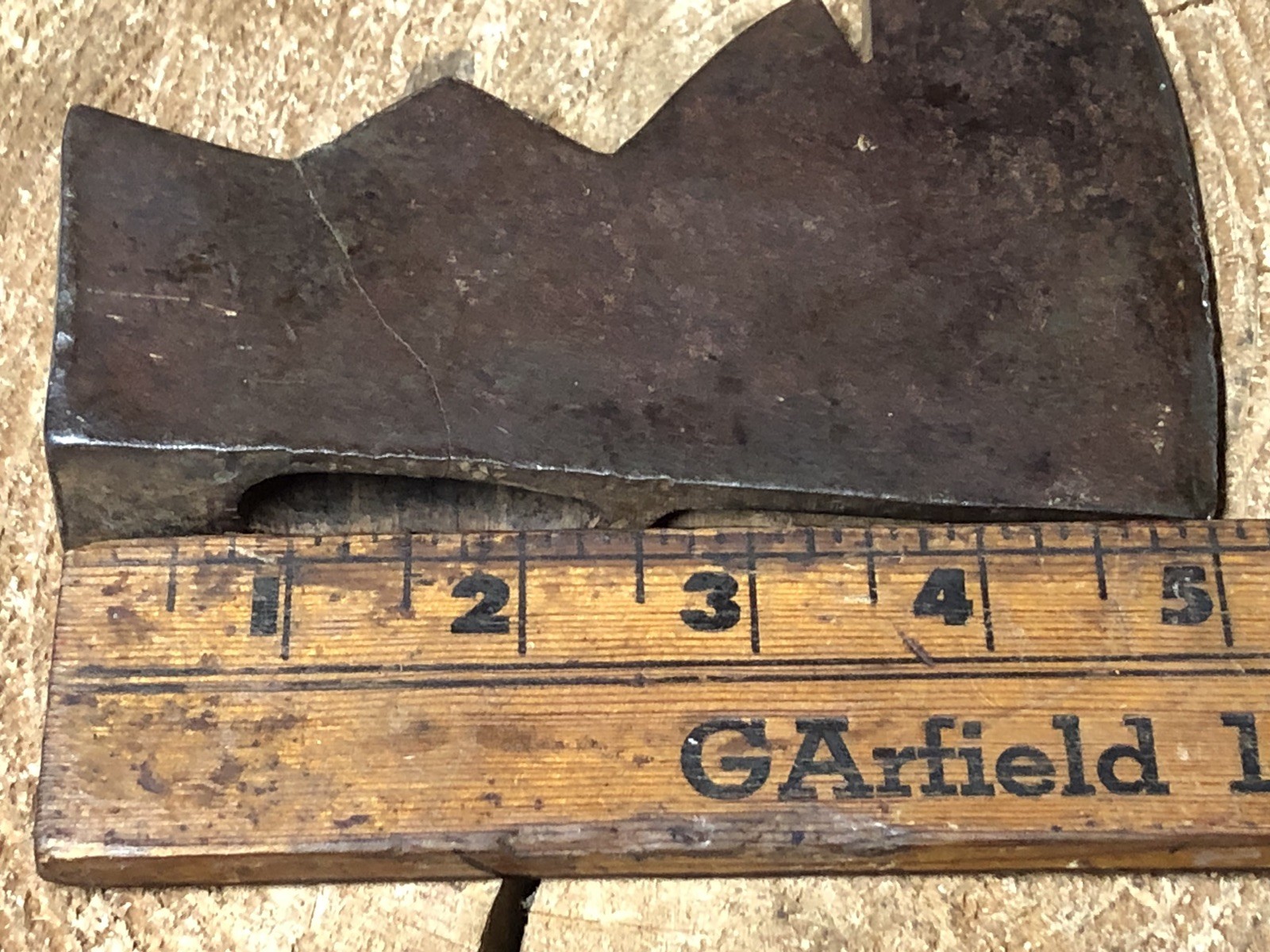 COLLINS LEGITIMUS Carpenter Axe or Half Hatchet Head. **Cracked. Wall Hanger