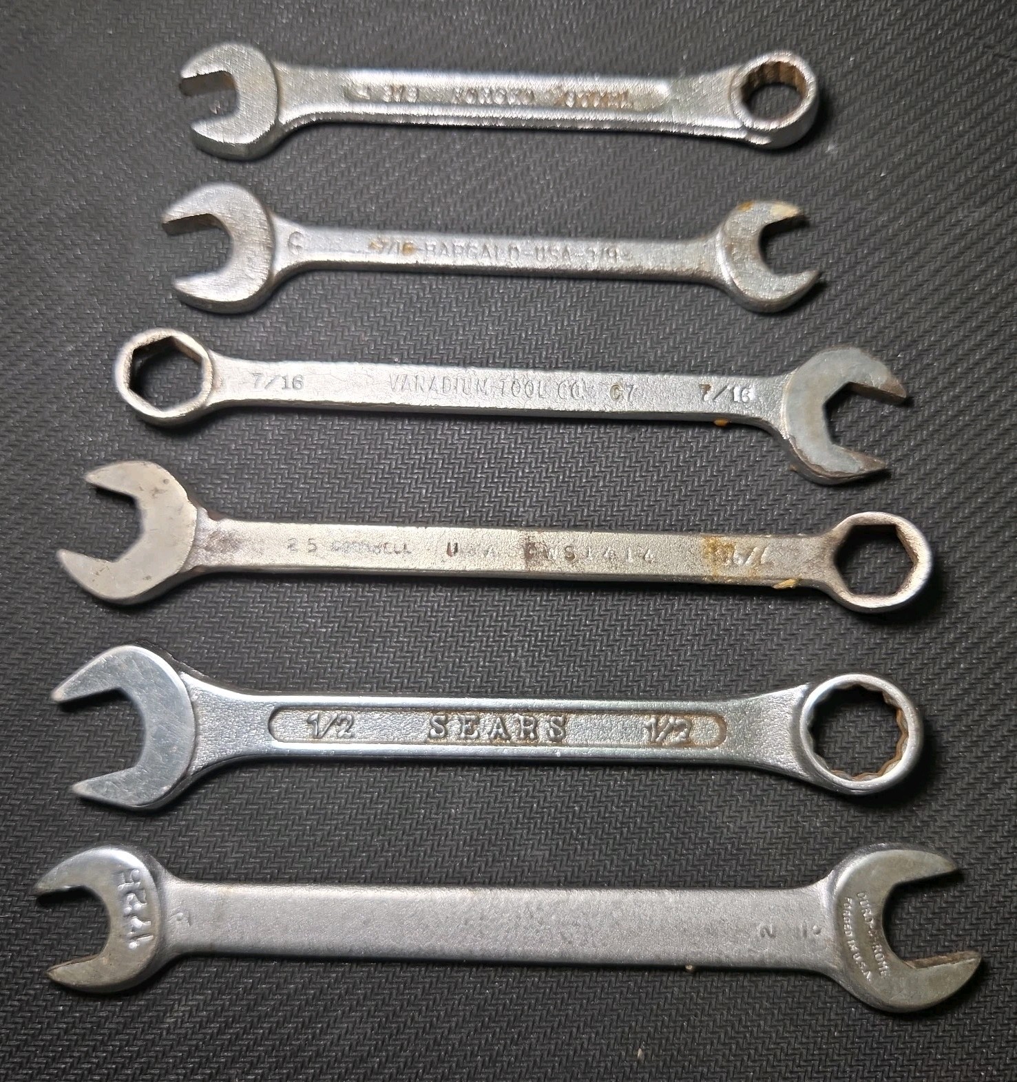 Vintage 6 Piece Wrench Set Mixed Brand All USA