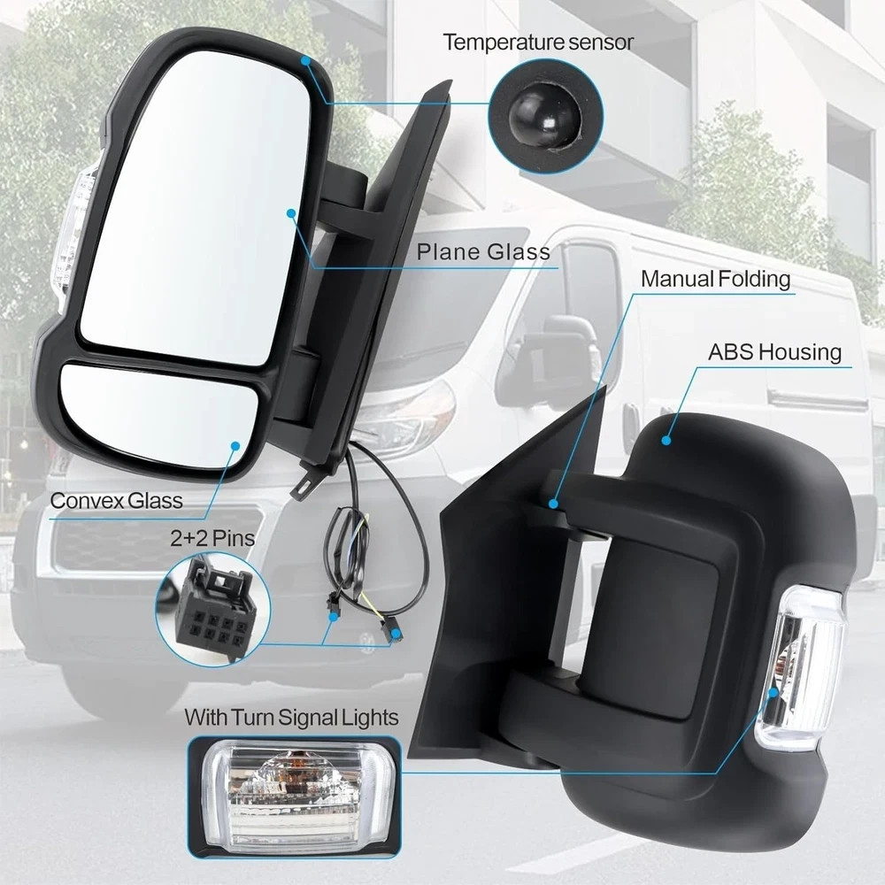 Left Driver Side Mirror Compatible with 2014-2025 Ram Promaster 1500/2500/3500