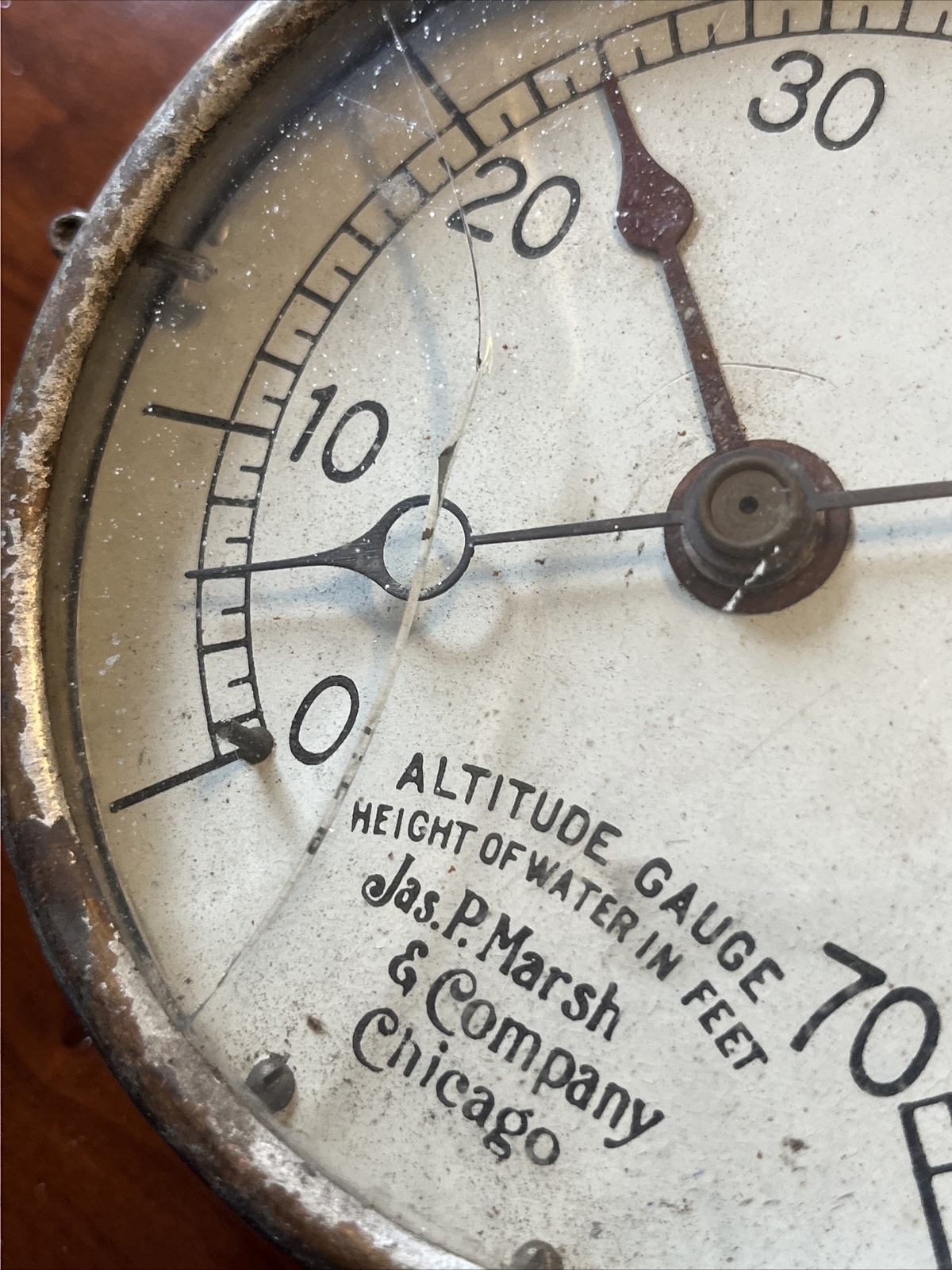 Vintage Jas. P. Marsh Altitude Gauge 5 Inch Face