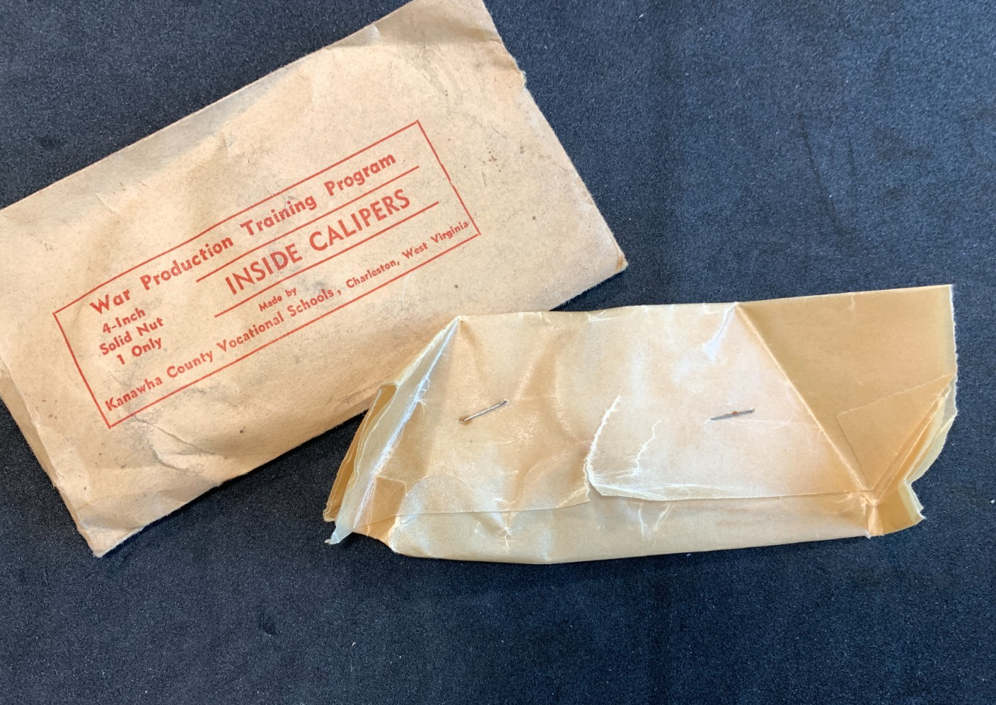 War Production Vocational School Training Program WWII 4″ INSIDE CALIPER Tool