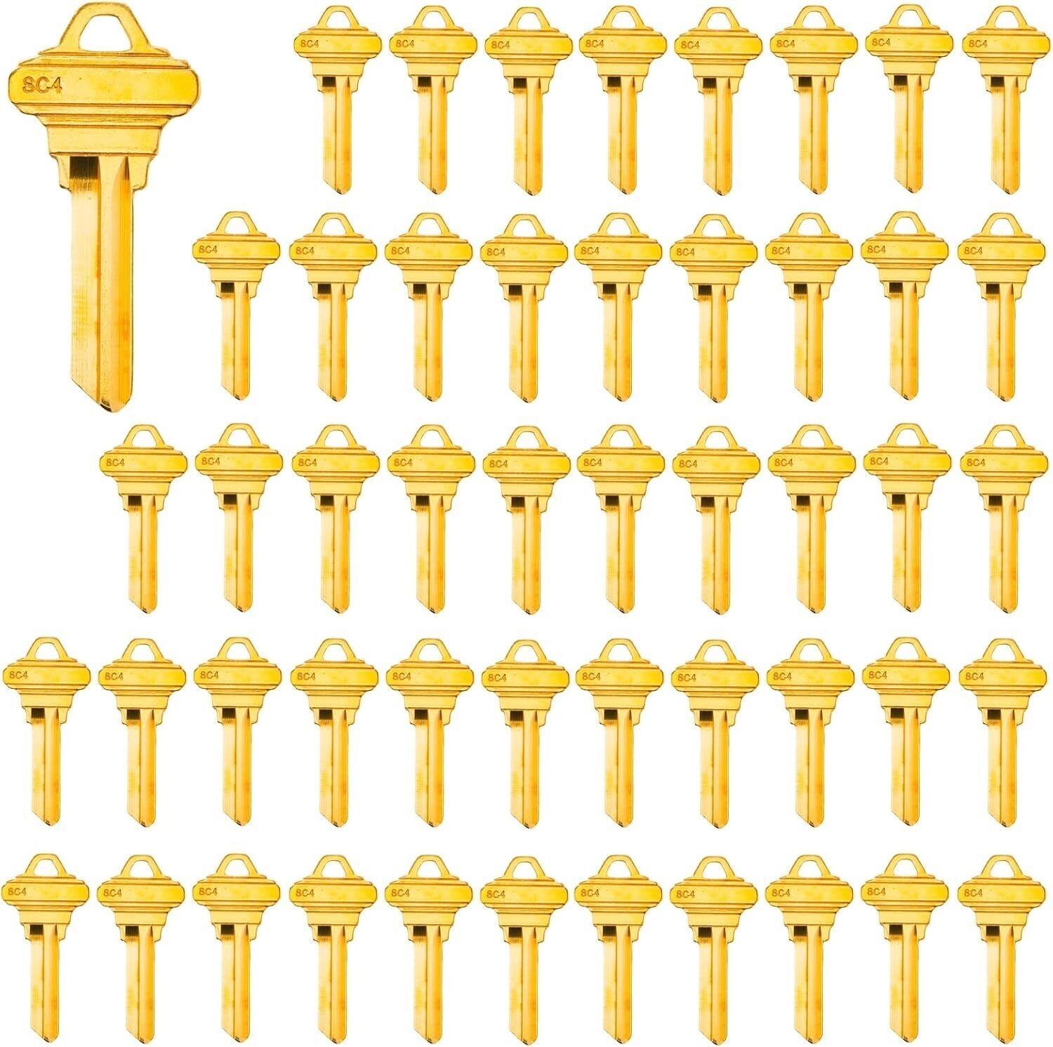 50PACK SC4 Key Blanks Uncut Blank Keys Copper Structures Blank Keys 6SH1 .