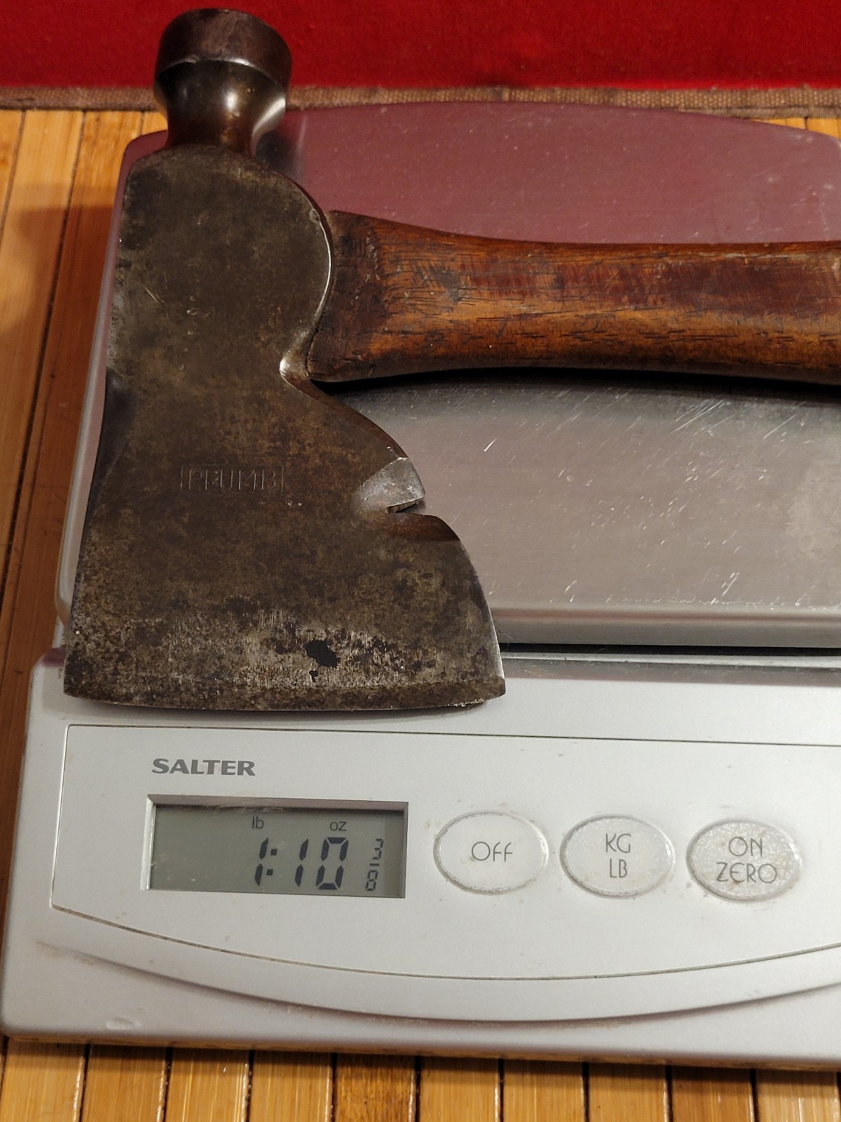 Vtg PLUMB 13.5″Long 3.5″Blade 1 Lb 10 Oz Total Carpenter Hatchet Hammer Axe.OBO