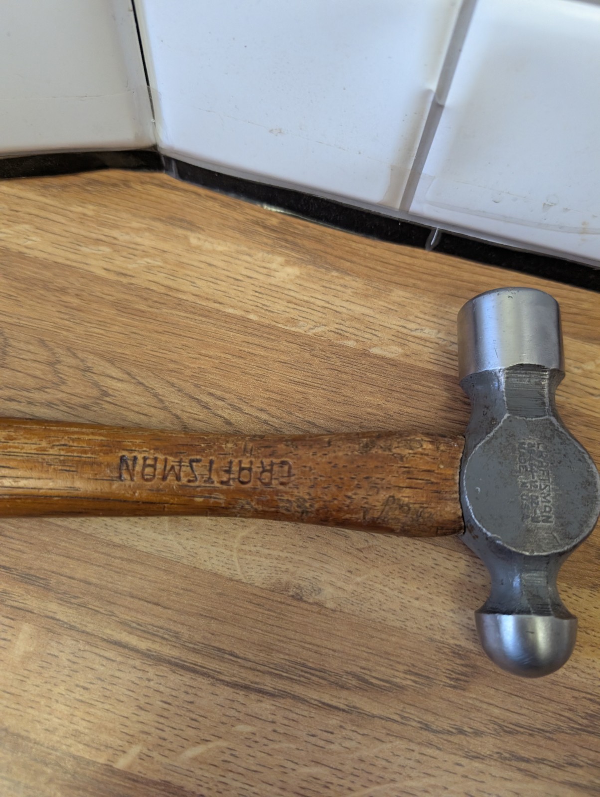 Vintage Craftsman 38464 12 oz Ball Peen Hammer USA Forged Steel Machinist Tool