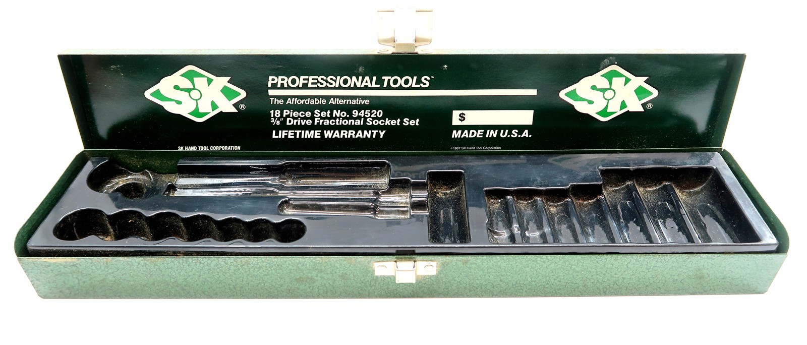 S&K 94520 Professional Tools EMPTY METAL TOOL BOX for 18 Piece 3/8″ Socket Set