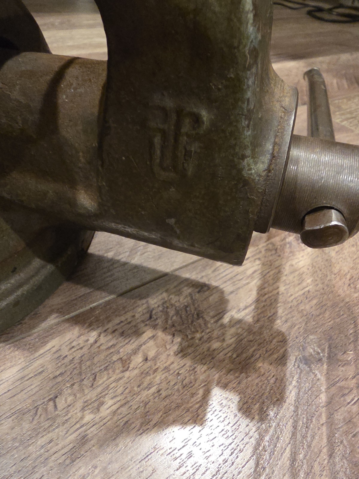 Vintage FPU 4″ Rear Sliding Bench Vise With Swivel Base Made in Poland