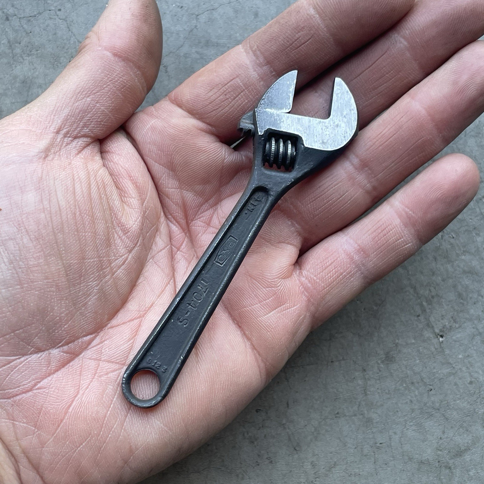 Vintage 4” Adjustable Wrench P & C Tools Black Oxide USA Nice!
