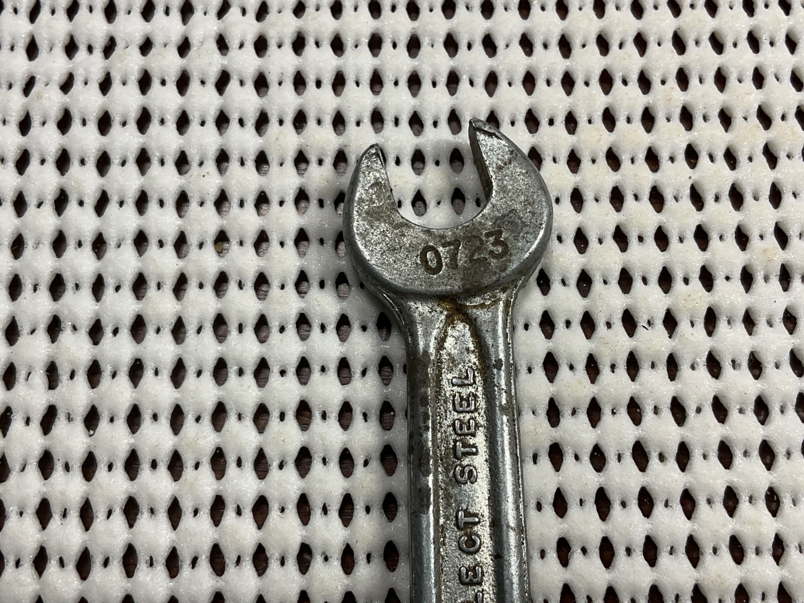 Vintage 0723 Indestro 3/8 x 7/16 Double Open End Wrench – 4 1/4” Long