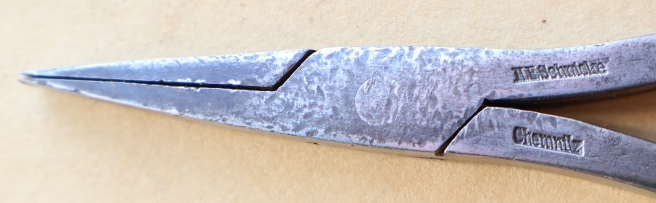 6.5″ H. F. Schnicke No. 361 Duckbill Pliers / Chemnitz Saxony Germany / MTT