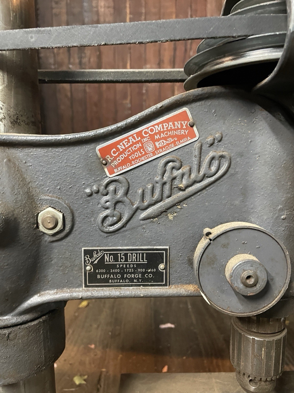 Vintage 1940s Buffalo Forge No. 15 drill press Tested Working