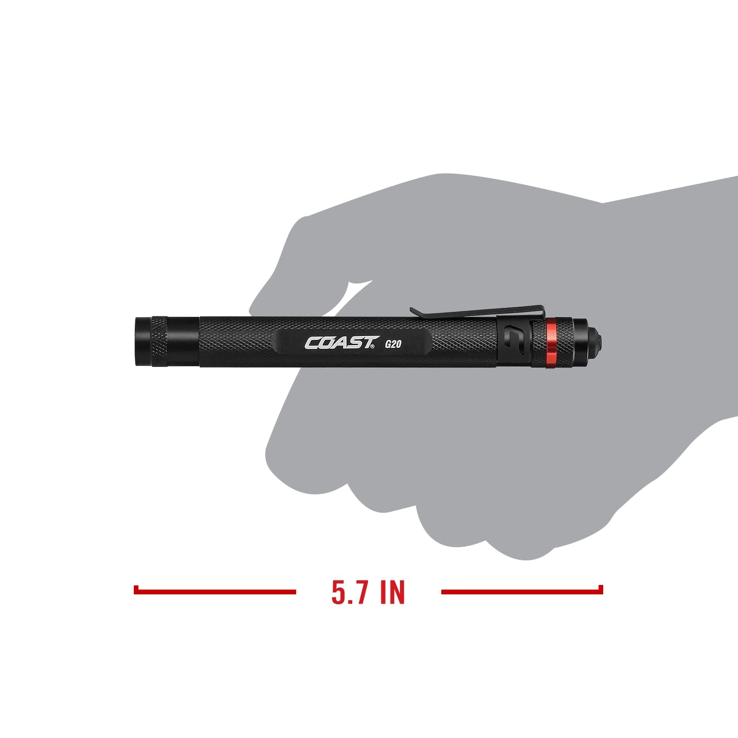 Coast G20 Inspection Beam LED Penlight with Adjustable Pack of 1, Black