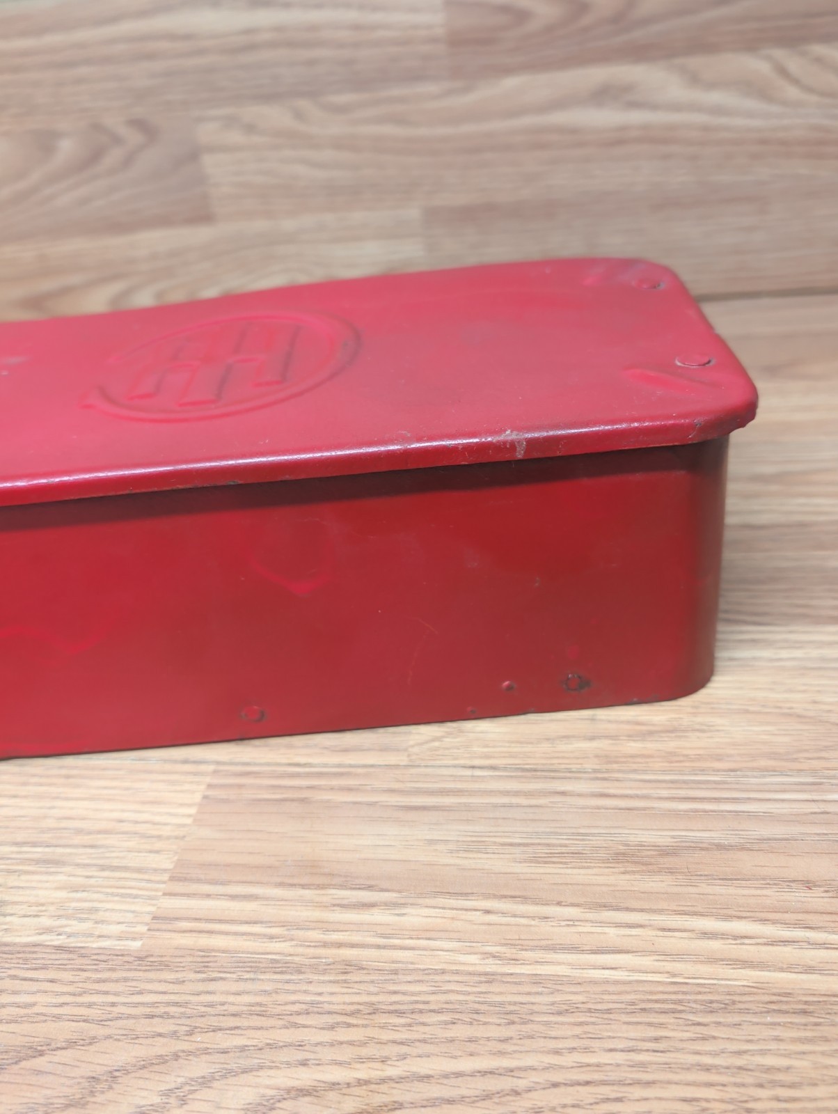 Vintage IH International Harvester Tractor Toolbox with Oil Can Holder
