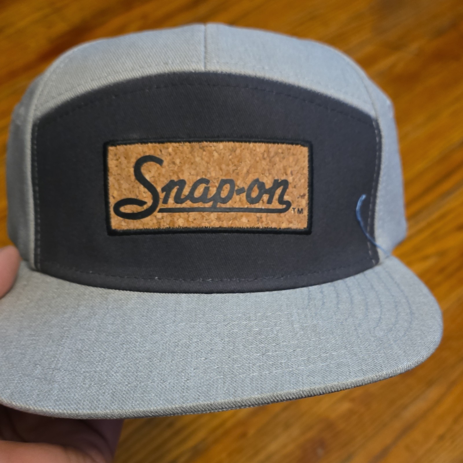 Snap-on Gray/Black Snapback Hat Cap w/ Cork Logo Patch Official Licensed Product