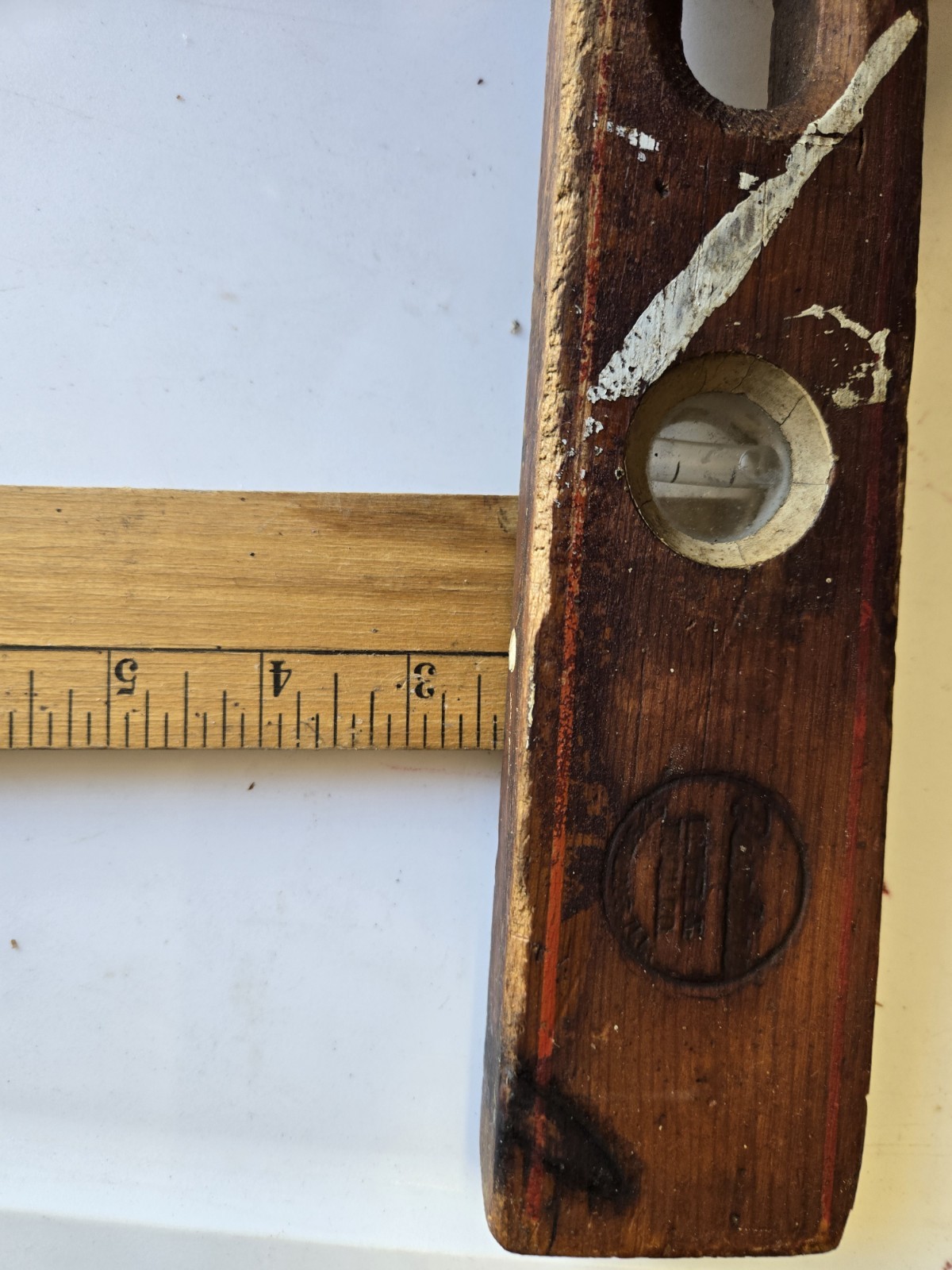 Vintage 24 Inch Wood Level With Manufactures Stamp