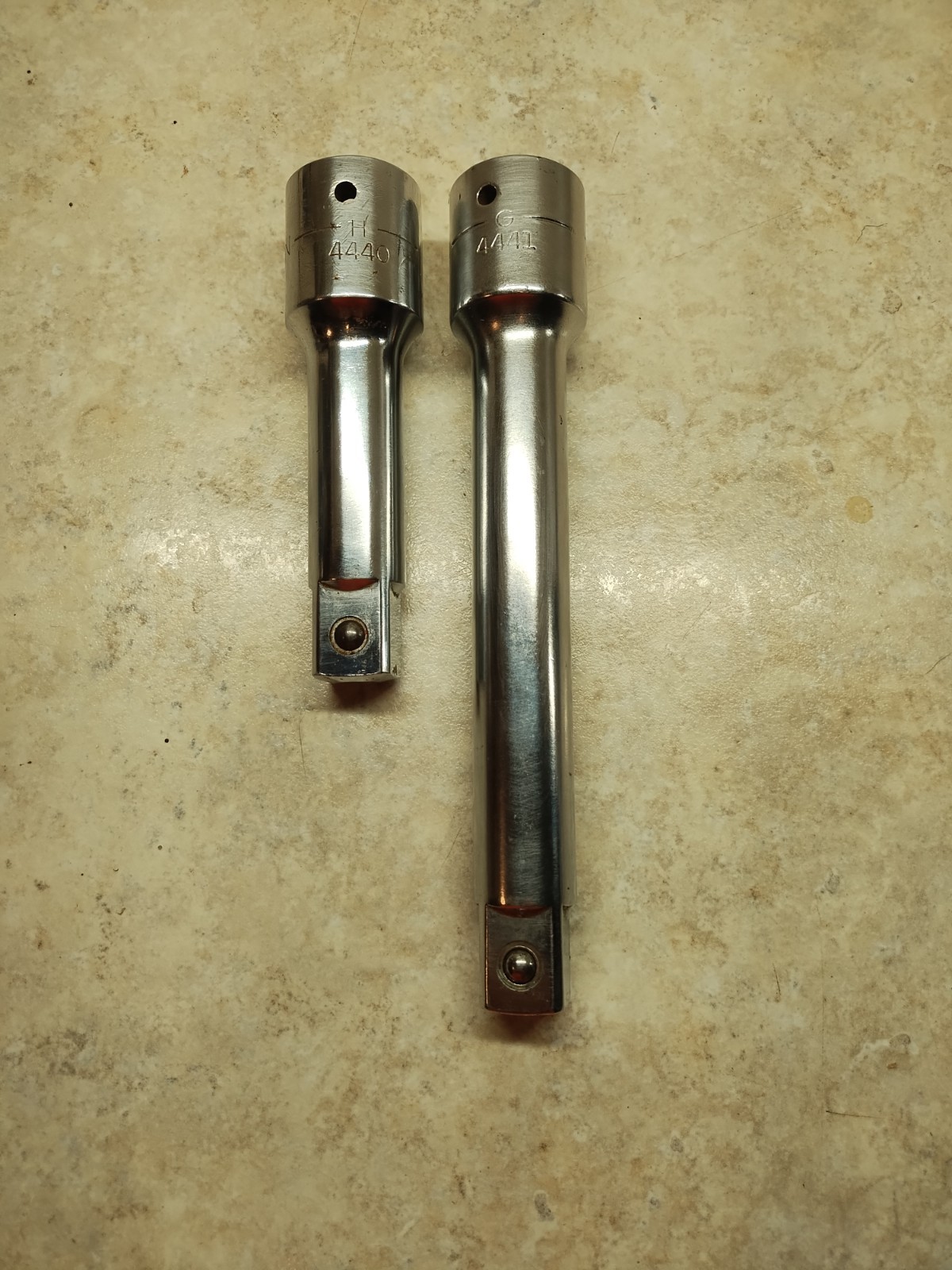 2 Vintage Craftsman 3/4″ Drive Extensions G 4441 8″, H 4440 5″ Chrome Forged USA