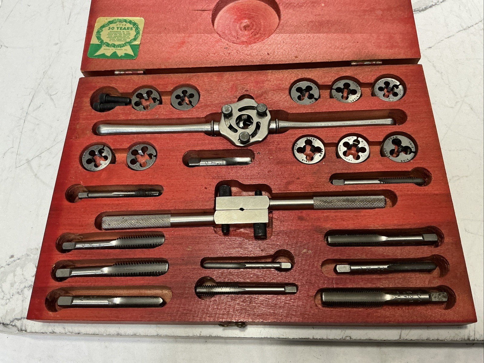 Vintage Ace Henry L Hanson Tap and Die Set Original Wood Case Made in USA Tool
