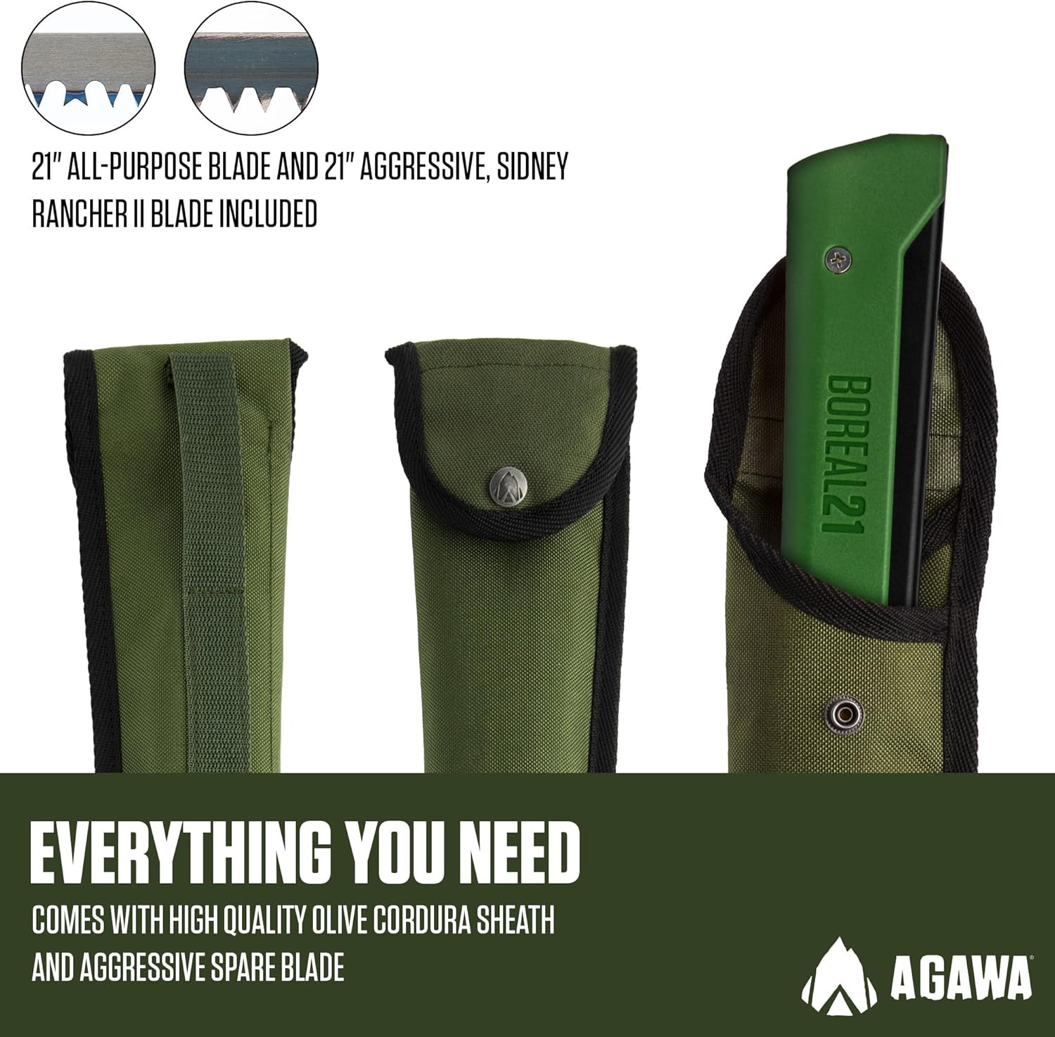 AGAWA – BOREAL21 Tripper Kit – Includes 21″ Folding Saw, Nylon Carrying Case, 21