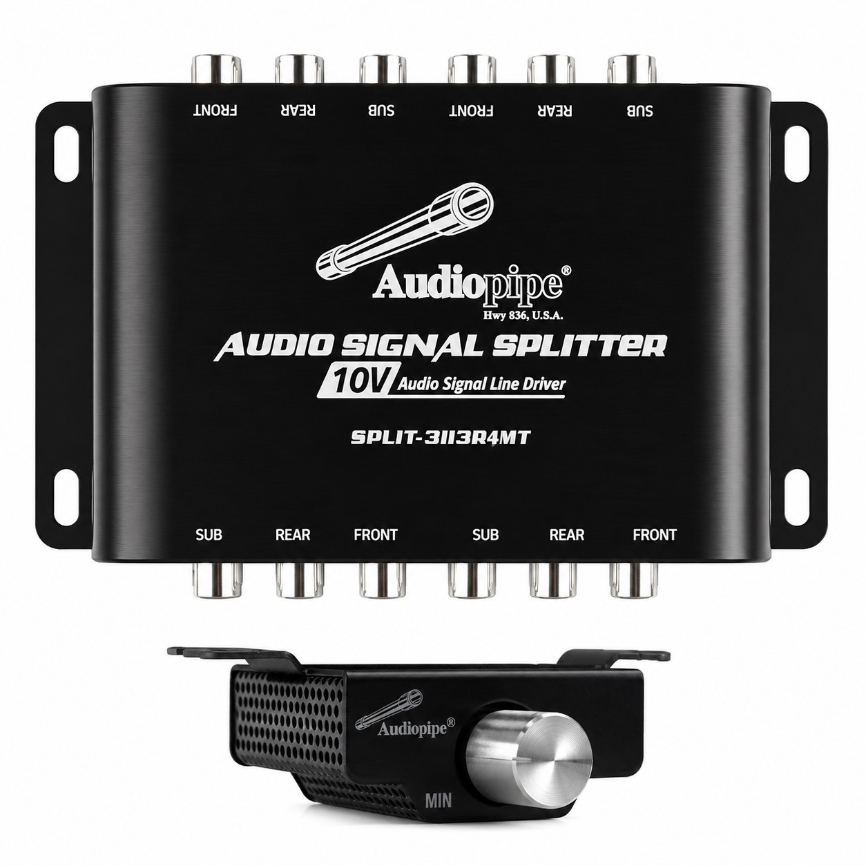 Audiopipe SPLIT 10V RCA Car Audio Signal Splitter Line Driver w/ Remote Bass